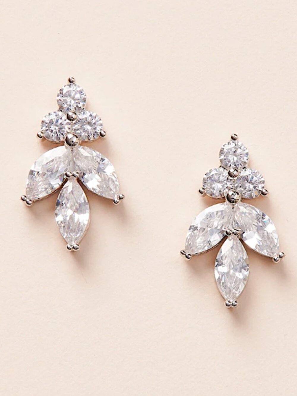 NEW Anthropologie BHLDN Floral CZ Stud Earrings